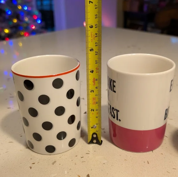 Kate Spade Mugs Set Of 3 Polka Dot And Eat Cake For Breakfast By Lenox - Picture 5 of 8